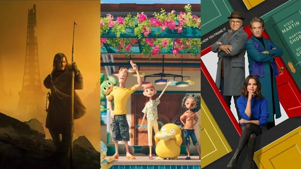 Entre los estrenos m&aacute;s esperados est&aacute;n &ldquo;The Walking Dead: Daryl Dixon&rdquo;, &ldquo;La conserje Pok&eacute;mon&rdquo; y &ldquo;Solo asesinatos en el edificio&rdquo;. Fotos: Prime Video, Netflix y Disney+
