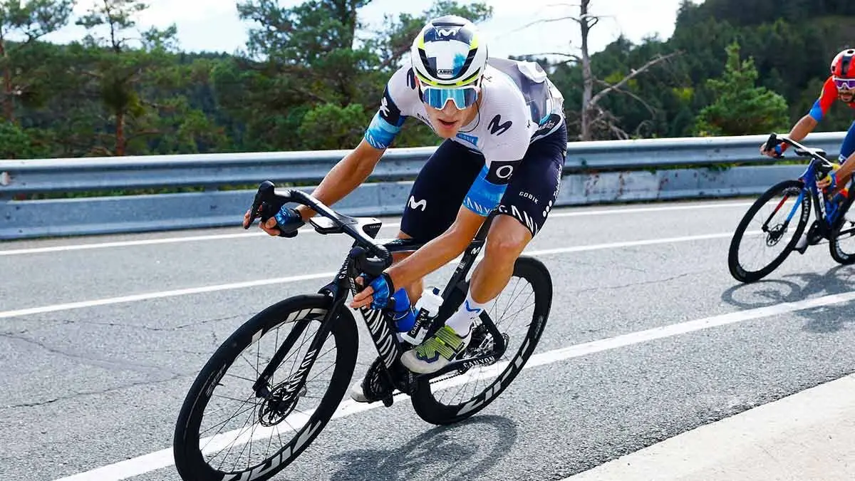 Castrillo, en una imagen realizada en esta d&eacute;cima etapa. Foto: Movistar Team