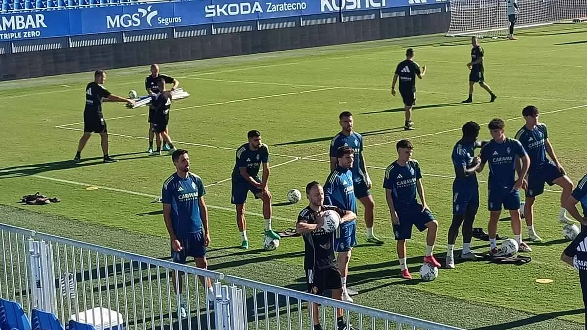 Kodro ha sido uno de los fichajes presentes en el entrenamiento del Real Zaragoza. Foto: M.G.