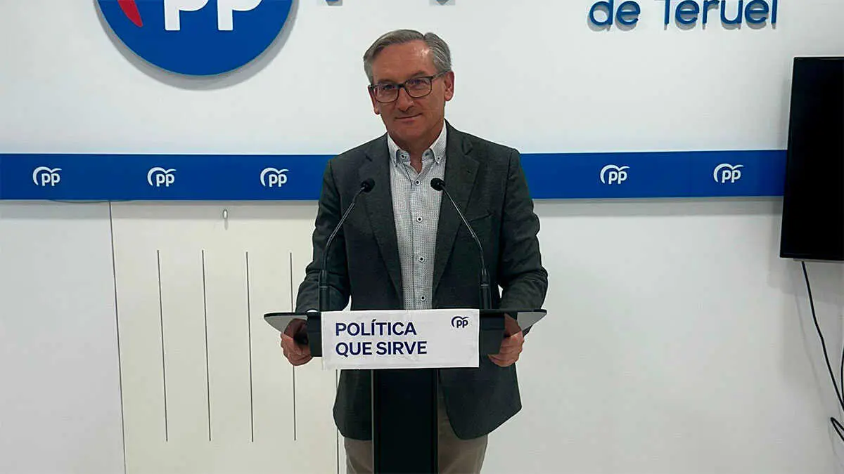 El presidente del PP de Teruel, Joaqu&iacute;n Juste, durante una intervenci&oacute;n | Foto: PP Teruel