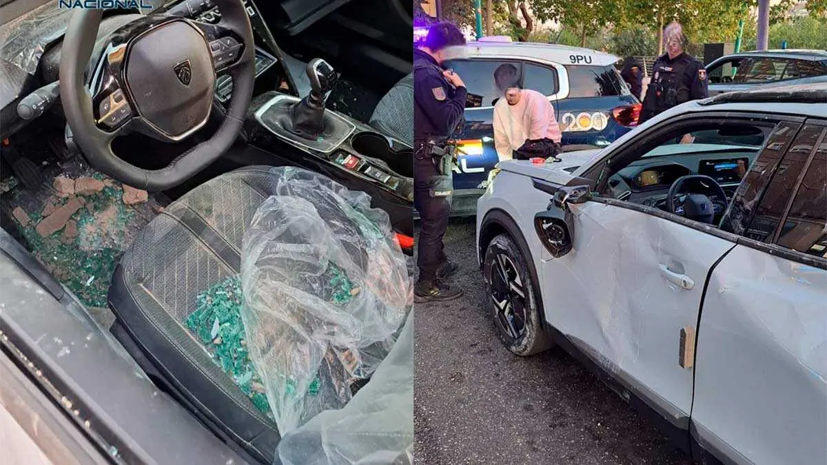 Uno de los detenidos fue cazado en el paseo Echegaray con el coche robado y conduciendo borracho y sin puntos. Fotos: Polic&iacute;a Nacional