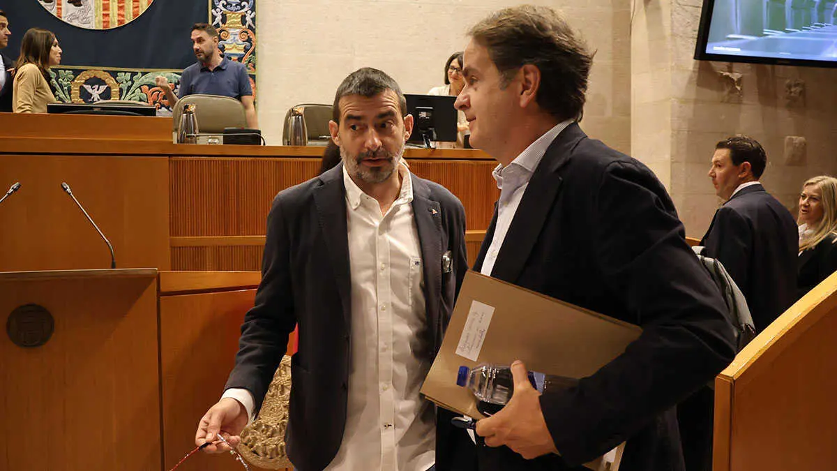 &Aacute;lvaro Sanz en una conversaci&oacute;n con Berm&uacute;dez de Castro. Foto: Pilar &Aacute;lvarez