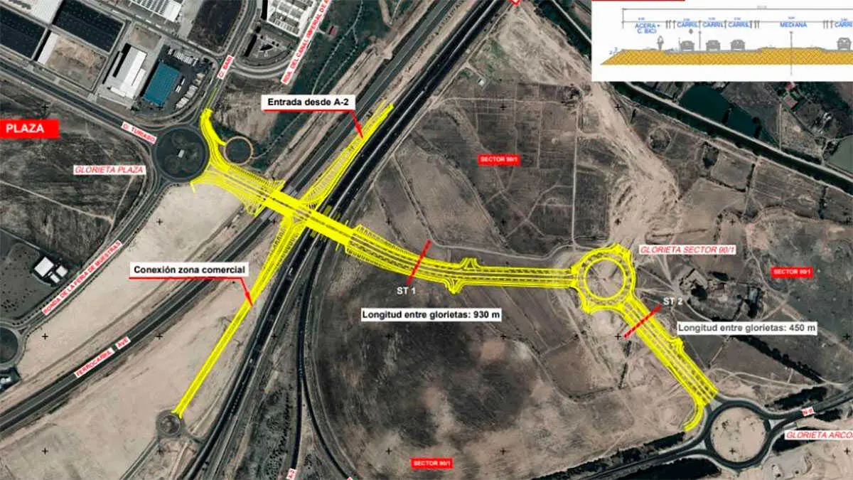 Planos del nuevo acceso Norte. Foto: DGA