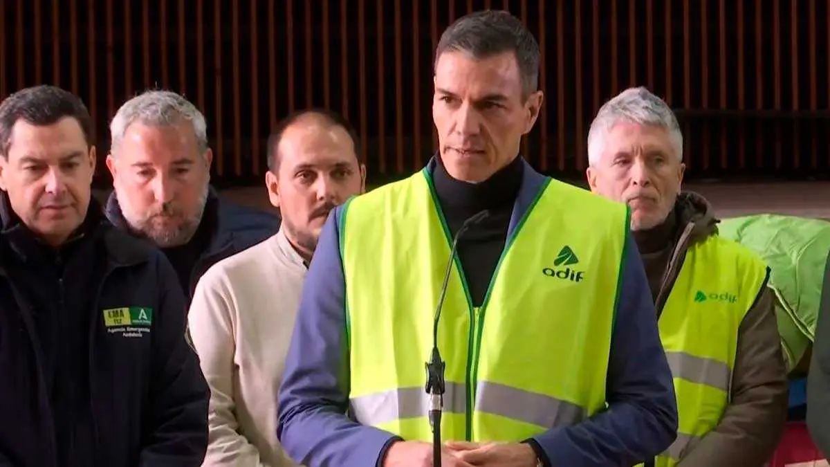 Pedro S&aacute;nchez durante la comparecencia. Foto: Servimedia