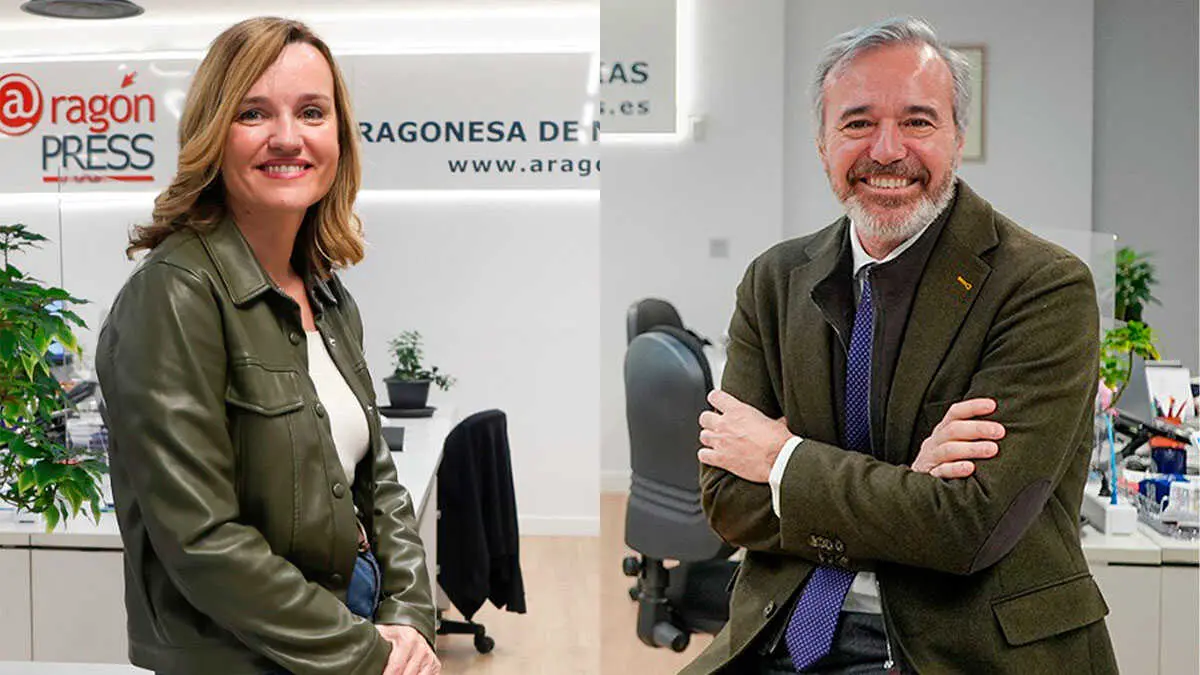 Alegr&iacute;a y Azc&oacute;n tras sus entrevistas en ARAG&Oacute;N DIGITAL. Fotos: Pilar &Aacute;lvarez / Lorena Torrijo