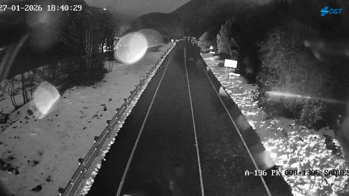 Im&aacute;genes de las c&aacute;maras de Tr&aacute;fico por tramos de carretera en la provincia de Huesca