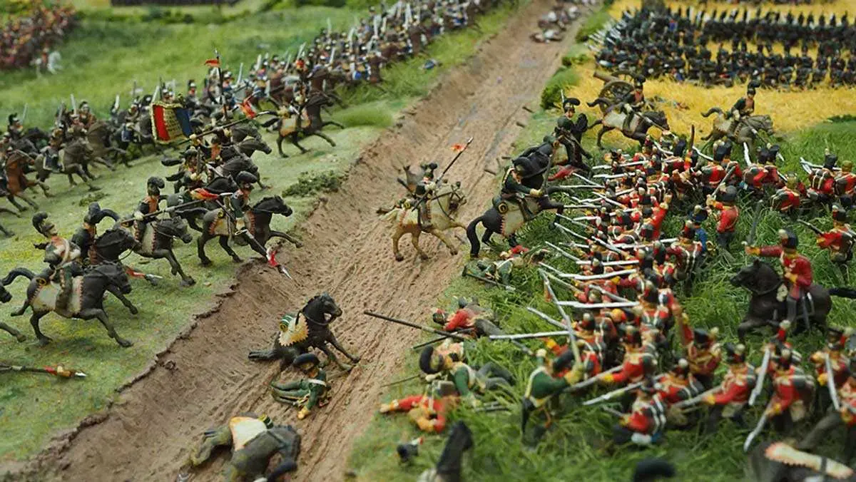 Maqueta de la batalla de Waterloo. Foto: Museo de Miniaturas Militares de la Ciudadela de Jaca.