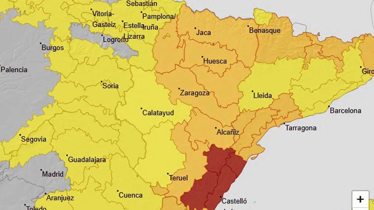 Avisos por viento en Arag&oacute;n. Foto: X @112Aragon