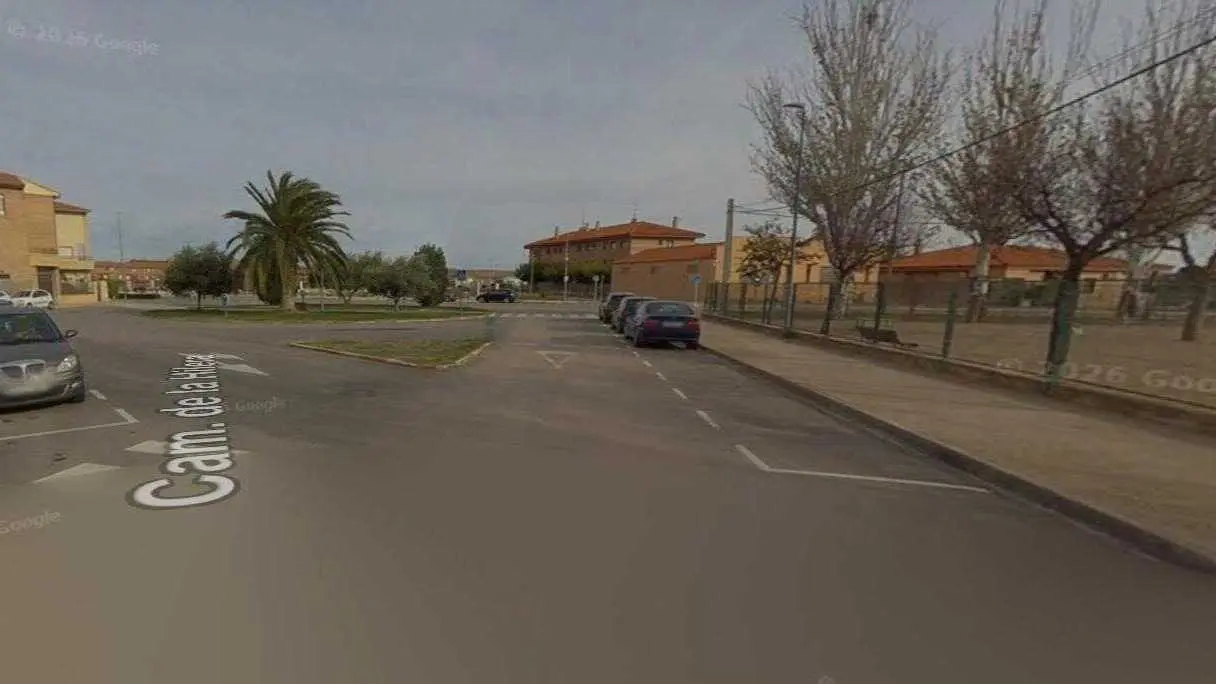 Final del camino de la Hilera, en La Almunia, donde se ha encontrado parte de un artefacto explosivo de la guerra este jueves.