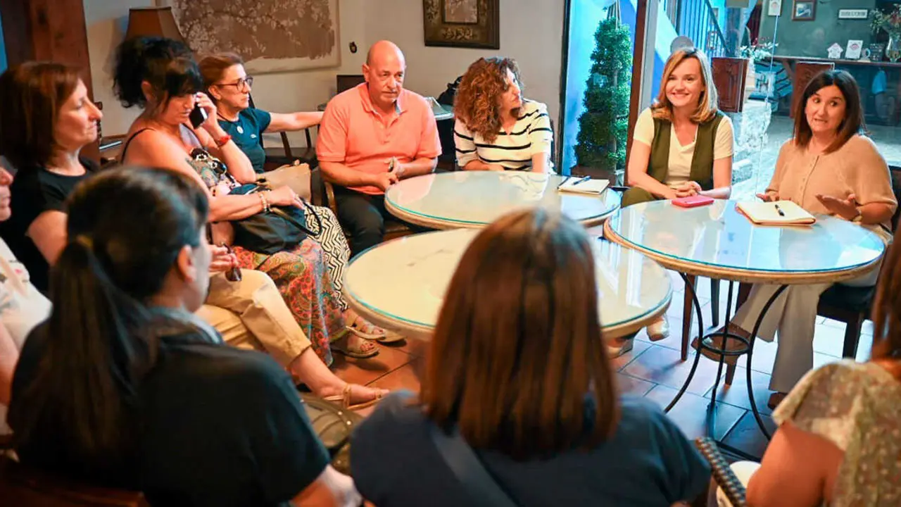 Pilar Alegr&iacute;a, este martes, en Calatayud. Foto: PSOE