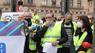 Moliner, durante la lectura del manifiesto 