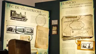 explicaci&oacute;n del tren del vino en el centro de interpretaci&oacute;n del ferrocarril de Cari&ntilde;ena