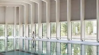 Recreaci&oacute;n del interior de las piscinas de La Almozara
