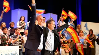 La visita de Feij&oacute;o ha reunido a centenares de militantes del PP en el Palacio de Congresos de Zaragoza