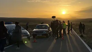 rodaje en una carretera aragonesa 