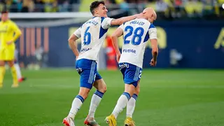 Franc&eacute;s y Mollejo celebran el gol