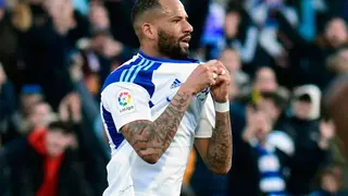 Beb&eacute; anot&oacute; el tanto zaragocista con un misil teledirigido a la escuadra. Foto: @RealZaragoza