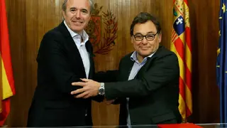 Sanlleh&iacute; junto a Azc&oacute;n en un acto 