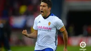 Zapater celebrando un gol con el Real Zaragoza. Fotograf&iacute;a: LaLiga.