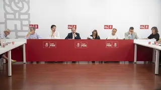 Ejecutiva Regional del PSOE en Arag&oacute;n liderada por Javier Lamb&aacute;n y Dar&iacute;o Villagrasa