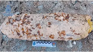 Proyectil de la Guerra Civil hallado en Valdefierro