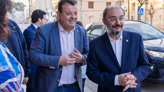 Zubieta y Lamb&aacute;n compartieron varios actos en la &uacute;ltima campa&ntilde;a electoral y manten&iacute;an una estrecha relaci&oacute;n |  Foto: PSOE Arag&oacute;n