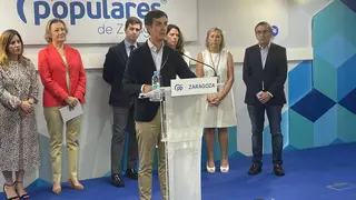 Pedro Navarro presenta las claves de la campa&ntilde;a electoral del PP en la provincia de Zaragoza.