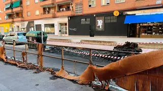 Contenedores quemados Las Delicias