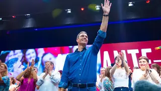 El presidente del Gobierno y candidato a la reelecci&oacute;n solo hab&iacute;a participado en los actos de Valencia y Barcelona | Foto: PSOE