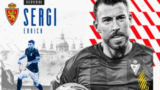 Cartel de bienvenida a Sergi Enrich al Real Zaragoza 