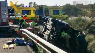 Accidente de tr&aacute;fico en la carretera N-II cerca de Fraga