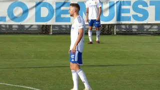 Marc Aguado y Marcos Luna en un partido amistoso