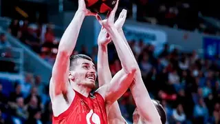 Simanic en un partido con el Casademont Zaragoza