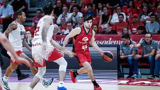 Este curso solamente ha disputado un choque en ACB, ante el Baxi Manresa, cuatro minutos. Fotograf&iacute;a: Casademont Zaragoza.