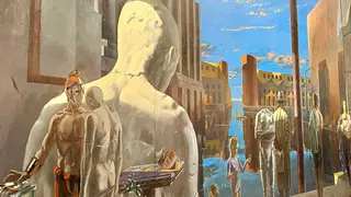 El mural de Jorge Gay dibuja una Venecia imaginaria y reflexiona sobre la vida del actor.