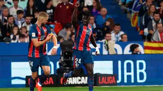 Obeng marcaba el primer tanto del partido. Foto: LaLiga 