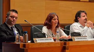 Laborda (primero por la izquierda) fue relevado recientemente de la Portavoc&iacute;a. Foto: Vox Huesca
