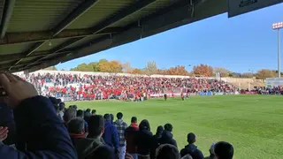 Panor&aacute;mica de la grada en la celebraci&oacute;n del Barbastro