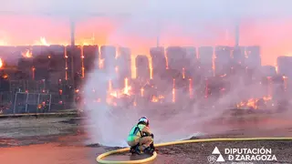 Las caracter&iacute;sticas de la alfalfa hacen que se trate de un incendio muy aparatoso. Foto: DPZ
