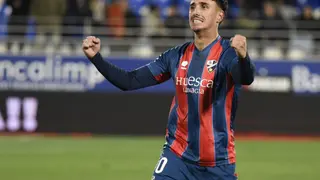 El jugador considera que es su mejor momento desde que est&aacute; en el Huesca. Fotograf&iacute;a: S.D. Huesca.