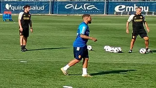 Luis Carbonell, en un entrenamiento el pasado verano con el Real Zaragoza