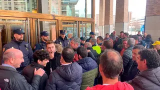 Las organizaciones agrarias ya protestaron la semana pasada a las puertas del Auditorio de Zaragoza.