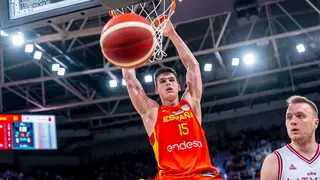 A pesar de la derrota, el Pr&iacute;ncipe Felipe pudo disfrutar de varios jugadores aragoneses. Foto: Selecci&oacute;n Espa&ntilde;ola de baloncesto