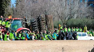 Se han vivido momentos de tensi&oacute;n entre Polic&iacute;a Nacional y manifestantes cuando han intentado acceder.
