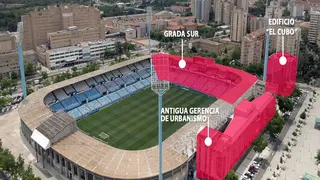 Los primeros trabajos de demolici&oacute;n afectar&aacute;n al inmueble de la antigua Gerencia de Urbanismo, al Edificio El Cubo y a la grada Gol Sur