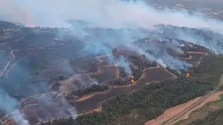El incendio de Luesia, originado el 30 de julio, visto desde el aire. Foto: Infoar