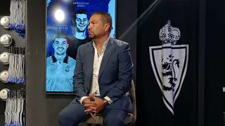 El director deportivo del Real Zaragoza, Juan Carlos Cordero, en una presentaci&oacute;n. Foto de archivo.