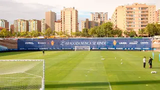 La Romareda, lista para acoger un Real Zaragoza - Levante que puede estar pasado por agua. Foto: Pilar &Aacute;lvarez