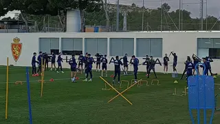 En la primera parte de la sesi&oacute;n del Real Zaragoza ha estado Marcos Luna, pero se ha retirado al gimnasio