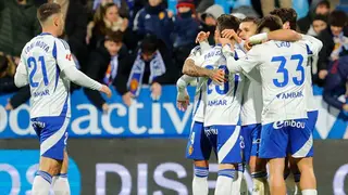 El Real Zaragoza venci&oacute; al Racing de Ferrol con Palencia Caballero al frente. Foto: LaLiga